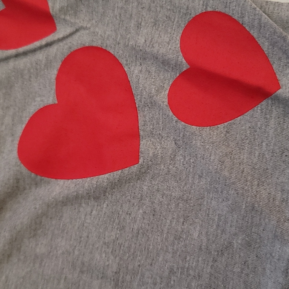 Hearts Long Sleeve Gray Tee Shirt, Size 7/8 - Picture 4 of 4